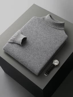 Autumn Winter Men's Wool Sweater Turtleneck Long Sleeve Pullover Smart Casual 100% Merino Wool Knitwear Soft Warm Jumper Clothes