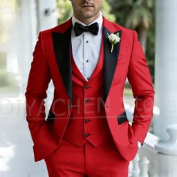 Men's Three Piece Tuxedo Suit Set Peak Lapel Formal Wedding Groom Party Outfits for Gentlemen Luxury Stylish Slim Male Suit