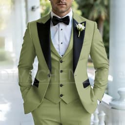 Men's Three Piece Tuxedo Suit Set Peak Lapel Formal Wedding Groom Party Outfits for Gentlemen Luxury Stylish Slim Male Suit