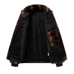 YJKVUR Men's Jacket 2025 Winter New Thick Warm Double-Sided Fleece Lined Windproof Outerwear for Cold Weather Soft Comfortable 