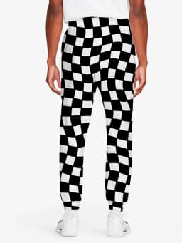 2025 Checkered Pattern Pants Street Pants Men's Side Pockets Elastic Drawstring Sweatpants Joggers Pants for Men Casual Trousers
