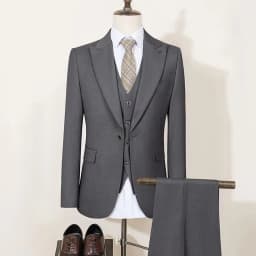 Men's 2 Piece Double Breasted Suit Set Slim Fit Peaked Lapel Formal Blazer Pants Luxury Business Wedding Groom Tuxedo For Men