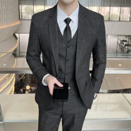 Suits (blazer+ Vest + Pants) Men Fashion Business Casual Hosts Slim-fit Gentleman Wedding Work Mens Suits 3 Piece M-5XL