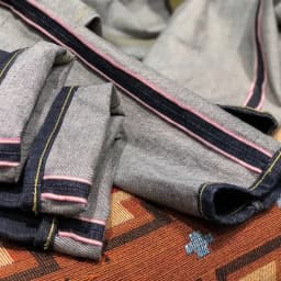 14oz 100% Cotton Heavyweight Sakura Red Selvedge Washed Desized Denim Jeans Loose Straight American Retro Amekaji Workwear Pants