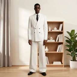 Luxury Double Breasted Suits for Men with Wide Pants 2 Pieces Groom Notched Lapel for All Kinds Of Parties Wedding Ceremonies
