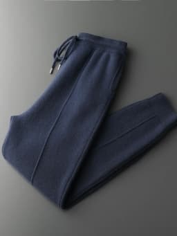 Men's Cashmere Pants Smart Casual Pencil Pants Autumn Winter Thick Soft Warm Trousers 100% Merino Wool Knit Pants Korean Style