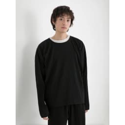 Miyake Pleated Shirt Men Long Sleeve T Shirt Casual Loose Fit Round Neck Tops Japanese Style Streetwear Breathable Pullover