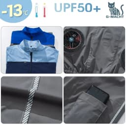 G-MACHT Men Summer Anti-Heat Cooling Shirt With 4 Fans Air Condition Clothes Short Sleeve Sun Protection Outdoor Work Wear