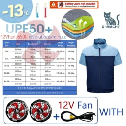 G-MACHT Men Summer Anti-Heat Cooling Shirt With 4 Fans Air Condition Clothes Short Sleeve Sun Protection Outdoor Work Wear