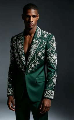 Customized Crystal Jewelry Men Suit Luxury Sequin Gem For Evening Groom Male Prom Party Elegant Blazer 2 Pieces Set Tuxedos Slim