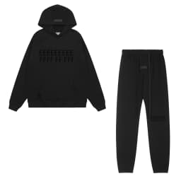 Men's Winter Set with Hooded Sweatshirt Featuring Two Rows of Plush Letters on the Chest, Unisex Long Pants and Hoodie Set