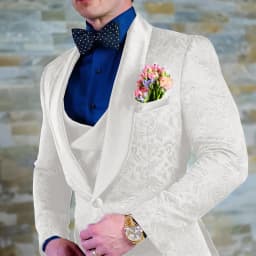 Navy Blue Men's Suit Jacquard Jacket Pants Vest 3-piece Set Formal Wedding Groom's Tuxedo Fashion 2024 Blazer Elegant Men Suit