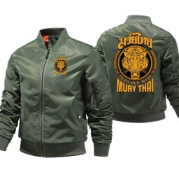 Muay Thai Tiger Bomber Jacket Men Thick Winter Coats Printed Warm Air Pilot Windbreaker Zipper Jackets Hombre Dropshipping