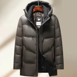 2024 Men's Down Jacket Mid-Length Winter Thick 90% White Duck Down Jacket windproof warm winter down coat,parkas men Hood coat