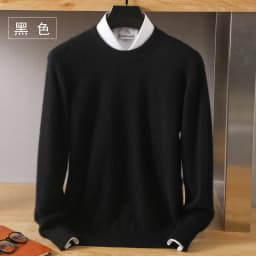 Men's Wool Sweater Round Neck Pullover 100% Pure Mink Cashmere Knitting Large Size Autumn Winter New Long Sleeve Fashion Highend