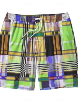 2024 Surf Volleyball Drawstring Boxers Summer Men's Color Block Breathable Swim Trunks Shorts Sexy Low-rise Casual Board Shorts