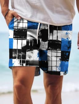 2024 Surf Volleyball Drawstring Boxers Summer Men's Color Block Breathable Swim Trunks Shorts Sexy Low-rise Casual Board Shorts