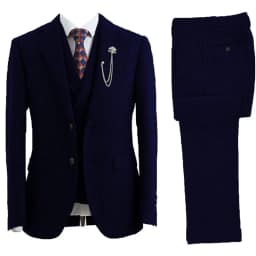 Men 3 Piece Suit Tweed Herringbone Double-Breasted Wedding Tuxedos Size Men Clothing