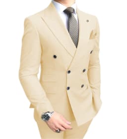 Double Breasted Peak Lapel Gentleman Grey Blazer Two Pieces Mens Suit with Pants Formal Silver Jacket For Wedding Groom Tuxedos