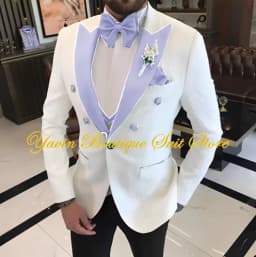 Jacquard Men's Suit 3 Pieces Slim-fit Jacket Vest Pants Prom Peaked Lapel Blazer Custom Made Groom' Wedding Tuxedos