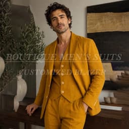 Casual Linen Men's Suits 3 Piece Jacket Pants Vest Formal Wedding Single Breasted Blazer Luxury Customized Full Sets Costume