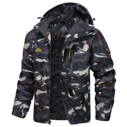 KEFITEVD Men's Winter Ski Jacket Waterproof Warm Thick Fleece Hiking Jackets Raincoats Snow Jacket Coats Windbreaker Man Parka