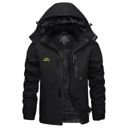 KEFITEVD Men's Winter Ski Jacket Waterproof Warm Thick Fleece Hiking Jackets Raincoats Snow Jacket Coats Windbreaker Man Parka