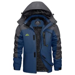 KEFITEVD Men's Winter Ski Jacket Waterproof Warm Thick Fleece Hiking Jackets Raincoats Snow Jacket Coats Windbreaker Man Parka