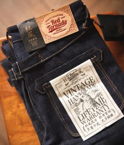 Balikou Red Tornado Read Description! Raw Indigo Selvage Unwashed Denim Pants Unsanforized Jean 16.5oz 3 Choices For Fitting