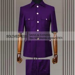 New Arrival 2 Piece Lapel Short Sleeves with 4 Real Pockets Single Breasted Slim Fit Summer Suits For Weddding(Blazer+Pants)