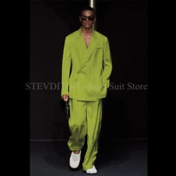 White Notch Lapel One Button Men Suits 2 Piece Chic Smart Casual Travel Outfits Fashion Wedding Tuxedo Loose Costume Homme 2024