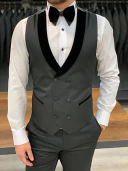 Mens Suits Wave Point Three Pieces Men Dress Suits Casual Commuter Office Business Suits for Wedding (Blazer+Vest+Pants)