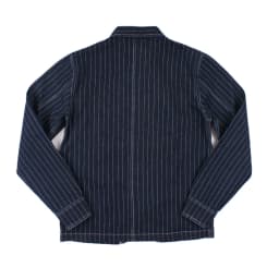 OK8602 Denim Vertical Striped Jacket Men Tooling Motorcycle Style Hip Hop Cool Handsome Youth Multi-Pocket Lapel Coat Clothing