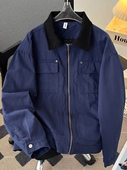 Men Retro Contrasting Color Solid Pockets Casaul Jacket Unisex Men Baseball Bomber Coat Varsity Outerwear High Streetwear