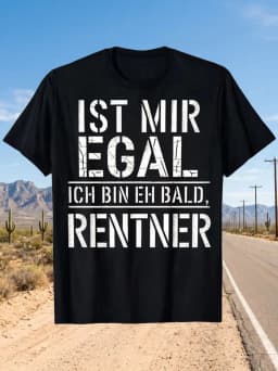 1Pcs 100% Cotton Ist Mir Egal Rentner O-Neck Short Sleeves T-Shirt Print Plus Size Comfortable Casual Wear, Machine Washable