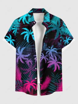 Summer Plus Size Men's Shirt 3D Print Hawaii Shirts Button Up Beach Vacation Shirts Short Sleeve Shirt Casual Shirt For Men
