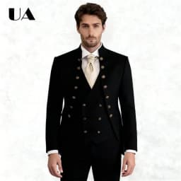 Wedding Groom Suit for Men, Africa Style 3-Piece Suit, Tailored Sizing Tuxedo, Jacket Vest Pants Plus Big Man Suit Attire