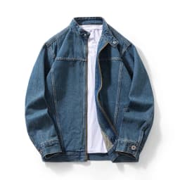 Men's Casual Non-Stretch Denim Jacket High Street Style Zipper Loose Workwear Jacket Plus Size Trendy Streetwear Top