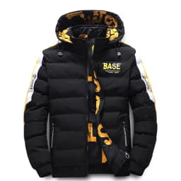 Men Fashion Double Sided Wear Jacket New Solid Removable Hat Comfort Thickening Coat Winter Casual Keep Warm Windproof Parka Men