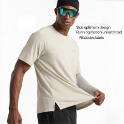 Men's Merino Wool Running T-Shirt - Breathable Short Sleeve Outdoor Sports Top for Summer