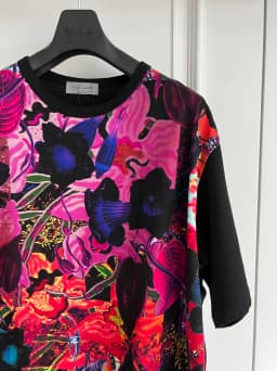 TOP-YAMAMOTO Original Design Collaboration Round Neck T-shirt, Hawaiian men's and women's large-sized Japanese