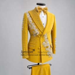 Fashion 3D Floars Men Suits With Diamond Beaded Groom Male Blazers 2 Pieces Sets Wedding Tuxedos Slim Fit ropa hombre Customized