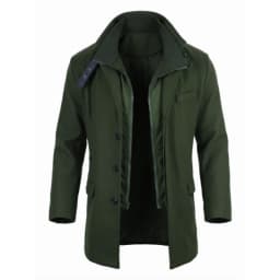 New Winter Men's Double-Layered Parka Long Warm Belted Jacket | Casual Streetwear Trench Coat | Windproof Zipper Coat for Men**