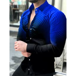 Fashion New Men's Shirts Gold Dots 3D Printed Single-breasted Shirts Casual Party Ball Shirts Long-sleeved Tops Men's Shirts Top