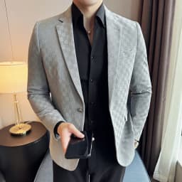 2025 Spring Plaid Blazers Coats 6 Color Fashion Luxury Business Slim Fit Social Suit Jacket Formal Wedding Prom Tuxedo 5XL-M