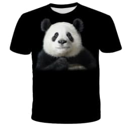 Cartoon Men's T-Shirt 3D Sunglasses Panda T Shirt For Men Funny Comfortable Neck Men's Clothing Large Size Tops Moda Tee