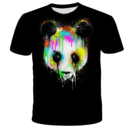 Cartoon Men's T-Shirt 3D Sunglasses Panda T Shirt For Men Funny Comfortable Neck Men's Clothing Large Size Tops Moda Tee