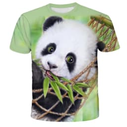 Cartoon Men's T-Shirt 3D Sunglasses Panda T Shirt For Men Funny Comfortable Neck Men's Clothing Large Size Tops Moda Tee