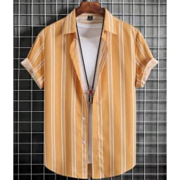 Hawaiian Shirts For Men 3d Stripe Print High-Quality Men'S Clothing Loose Oversized Shirts And Blooms Summer Casual Short Sleeve