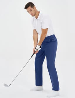 TACVASEN Men's Winter Golf Pants Fleece Lined Warm Stretch Straight Leg Business Casual Work Travel Trousers with Pockets